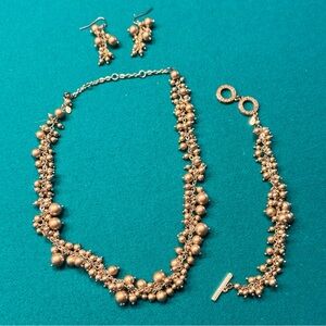 Elegant Gold Beaded Jewelry Set